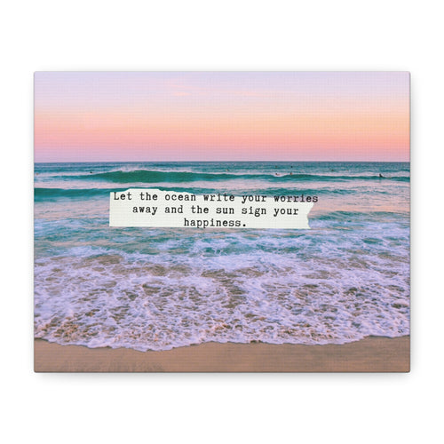 Ocean Sunset Canvas with Inspirational Quote